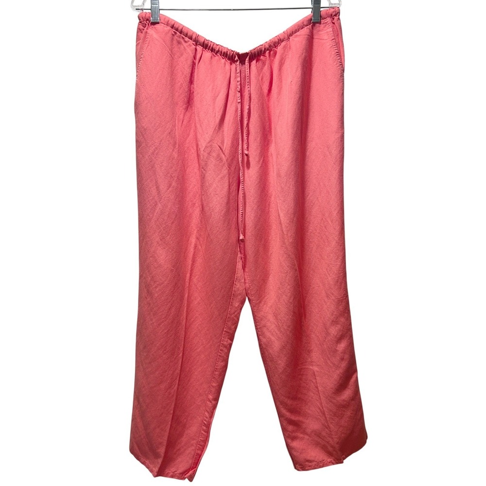Womens 1X Vintage Sigrid Olsen Sport Linen Rayon Coral Pant Set Resort Coastal - Picture 12 of 16